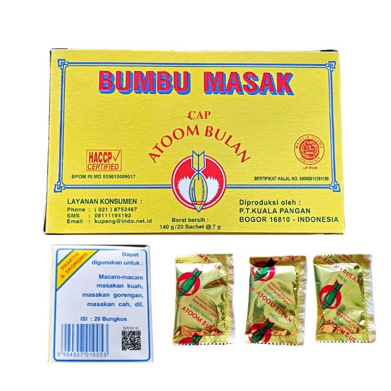 

Bumbu Masak Penyedap Rasa Cap Atoom Bulan / Atom Bulan 1 Box Isi 20 Sachet Nugi