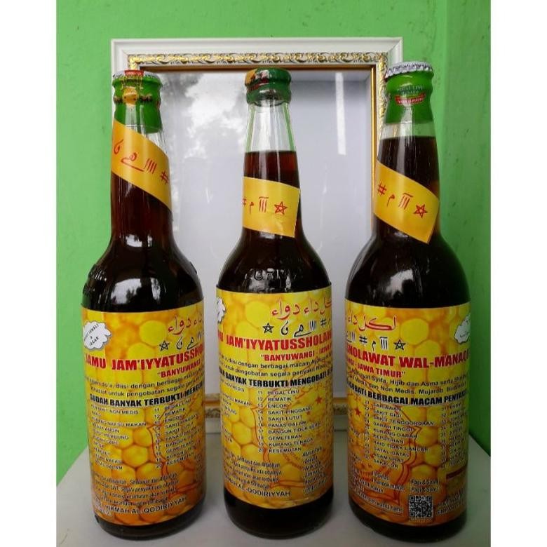 

Botol Kaca JAMU JAM'IYYATUSSHOLAWAT WAL-MANAQIB 1 Botol Mengobati Berbagai Penyakit Nugi