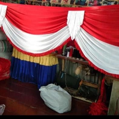 Rumbai dekorasi tenda merah putih