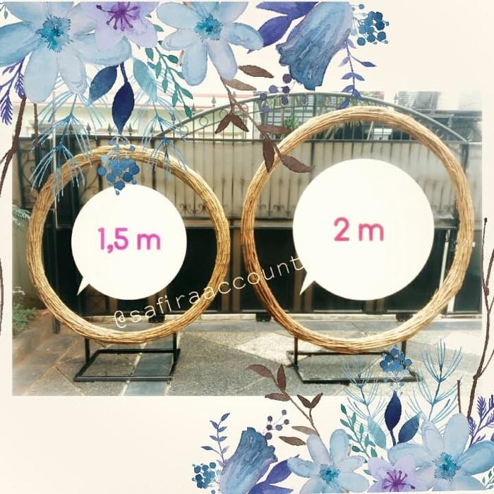 Lingkaran Rustic dekorasi backdrop wedding photobooth