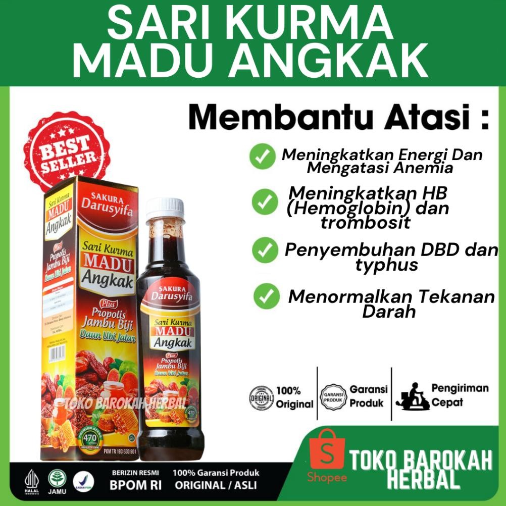 

DARUSYIFA - Sari Kurma Madu Angkak Plus Propolis Jambu Biji Daun Ubi Jalar 470gr Obat Typus Demam Tinggi Dan Menjaga Stamina Tubuh Nugi