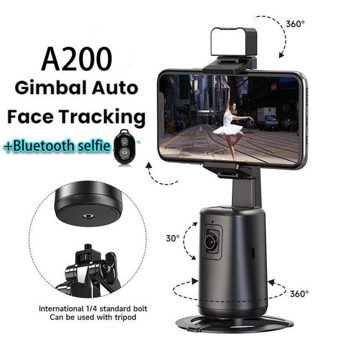 Diskon Sankeshu A200 Tongsis Tripod Bluetooth Stabilizer Gimbal Lampu 360 Face Tracking 10 Jam