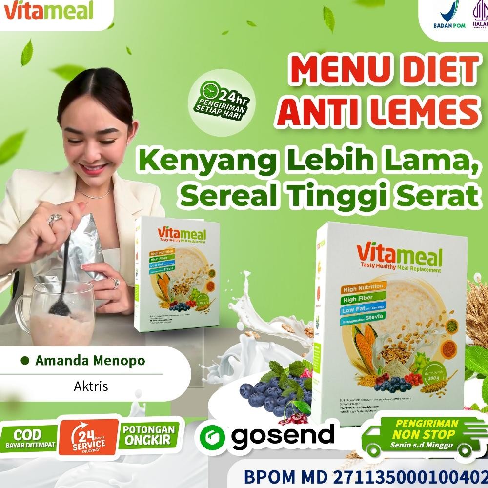 

VITAMEAL 1 BOX SARAPAN SEHAT Sereal Multigrain Sehat Bantu Cegah Diabetes Kesemutan Turunkan Kolesterol Ampuh Tanpa Efek Samping Nugi