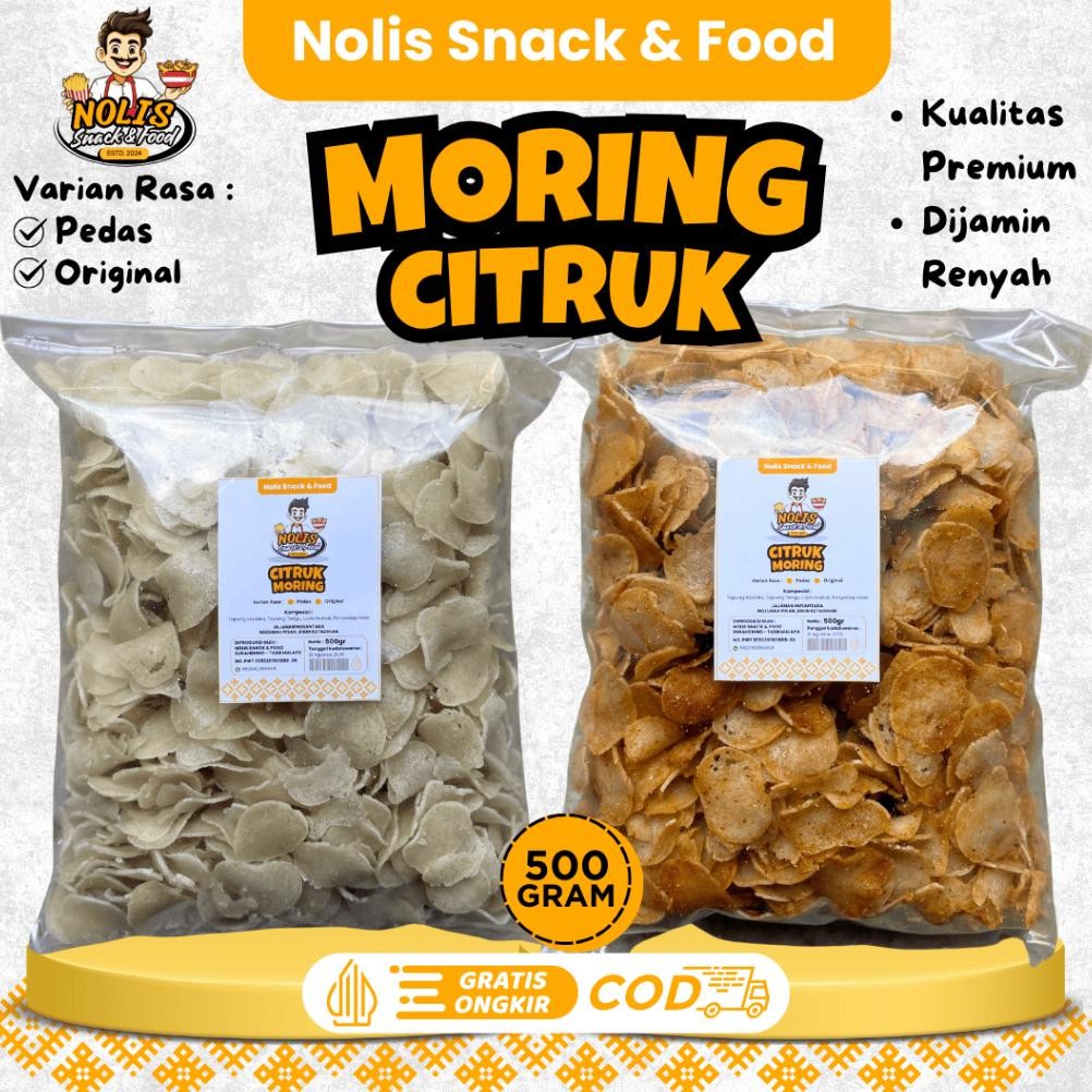 

500gr - Moring Citruk Kriuk Gurih Pedas Khas Tasikmalaya / Cemilan Molring Nolis Snack Nugi