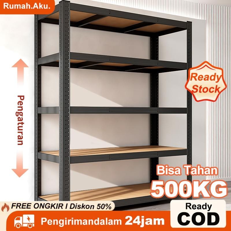 Rak Besi Siku 6 Susun Rak Susun Rak Gudang Rak Aquarium Rak Barang Serbaguna 120X50X180Cm