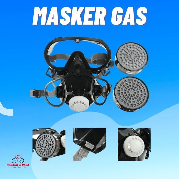 Masker Gas Respirator Full Face Active Carbon Air Brush Original Dan Terpercaya
