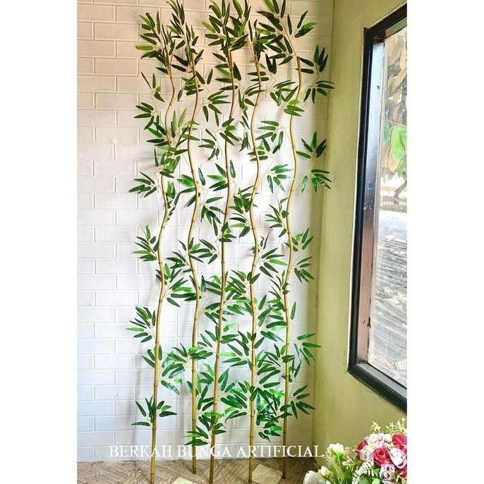 Tersedia Batang Bambu Artificial 200cm/pohon plastik/ pohon bambu/ bambu partisi/ pohon partisi/ bam