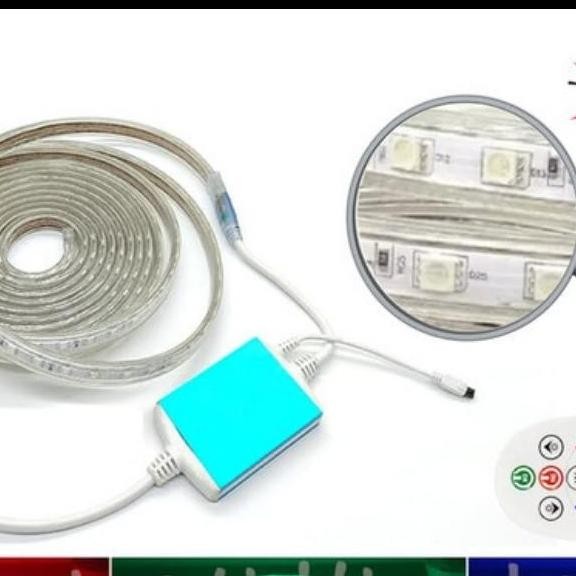 paket led strip remote rgb warna warni 5050 10m 10 m led outdoor