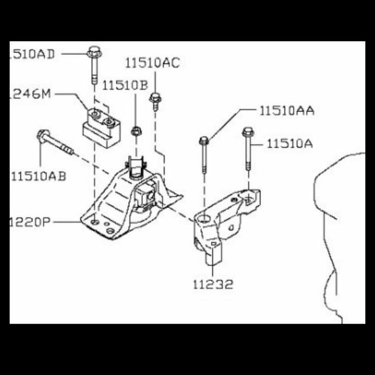 TERMURAH ENGINE MOUNTING RH KANAN NISSAN EVALIA 11210-ED50B 
