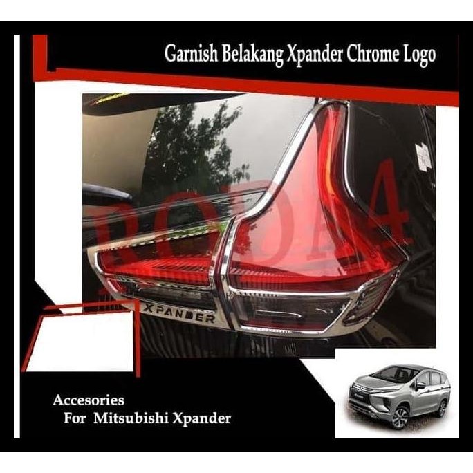 TERMURAH LIST LAMPU BELAKANG XPANDER - GARNISH BELAKANG XPANDER CHROME LOGO 
