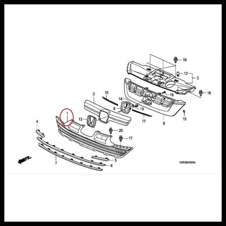 TERMURAH BASE GRILL GRILLE KISI KISI BAWAH HONDA CRV GEN3 2007 2008 2009 ORI 