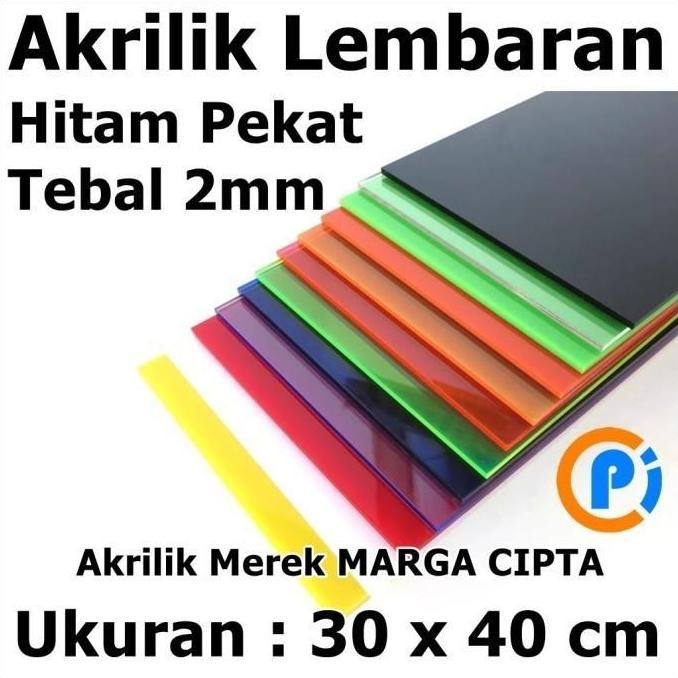 Acrylic Akrilik Mika Lembaran Ukuran 30 X 40 Cm Tebal 2Mm Hitam Pekat