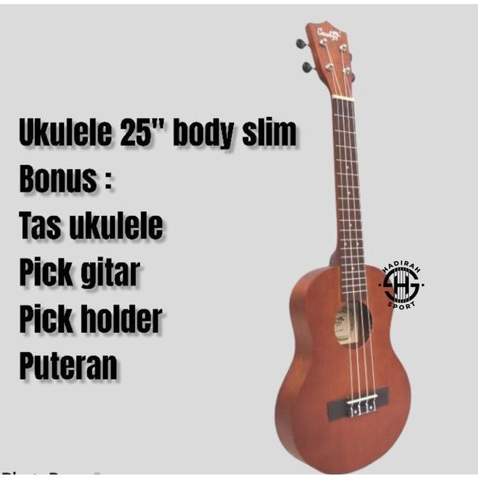 Ukulele Cowboy Tenor 25 Body Slim Ukulele Tenor Uk25 Original Bonus Tas Dan Pick