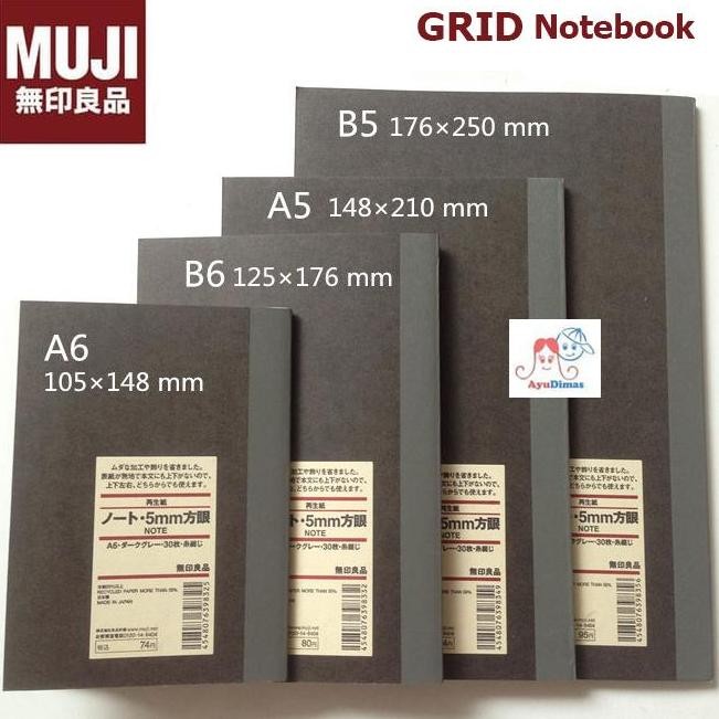 

Muji - Grid Notebook - Buku Catatan Kotak - Notes