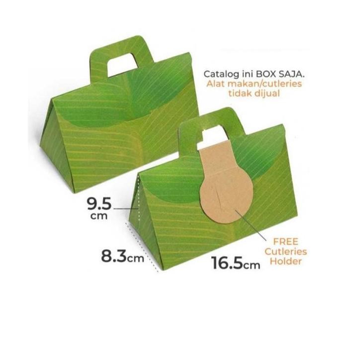 UNGGULAN shopee Paper Lunch Box Daun Pisang Kertas Kemasan Makanan Nasi Bungkus Modern