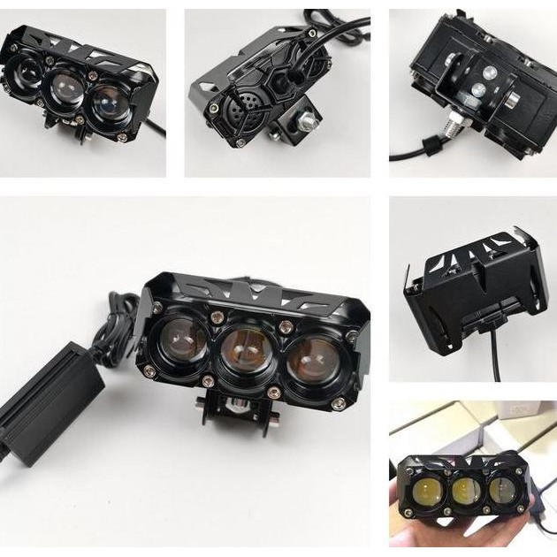 Mini Projie 3 Mata Lampu Tembak Laser sql 3 titik foglamp mobil 40W