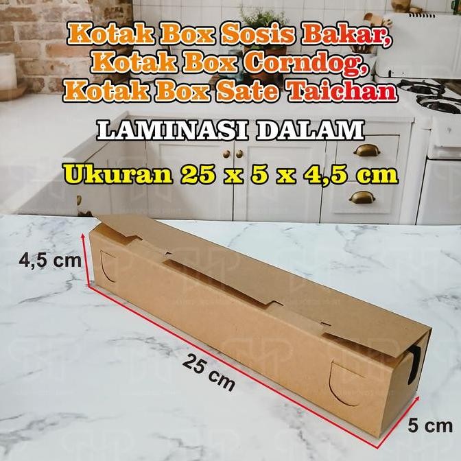 

UNGGULAN shopee 50 Pcs Box Sosis Bakar, Box Corndog, Kotak Box Sate Taichan, Box Hotang