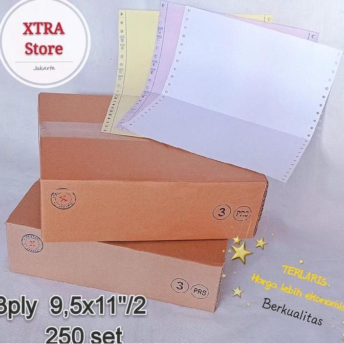 

NEW kertas continuous form 3ply 9.5x11"/2 250set Paper Stationery