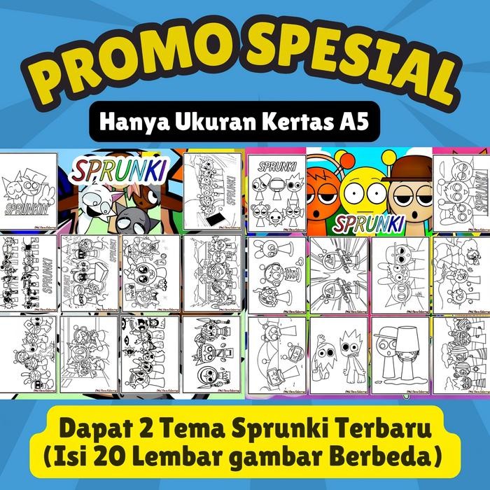 

BEST SELLER DAPAT 2 TEMA / Kertas Gambar Mewarnai TEMA SPRUNKI V2 & SPRUNKI V4 (20 Lembar) Kertas