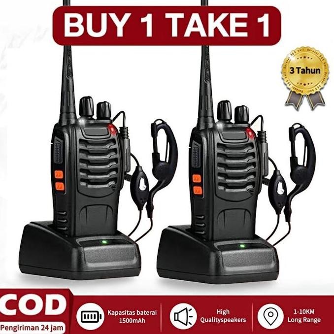 NEW Gogoo BF-888S Radio Ht Mini Jarak Jauh 2 Units Walkie Talkie 5km Waterproof Portable Walkie Talk
