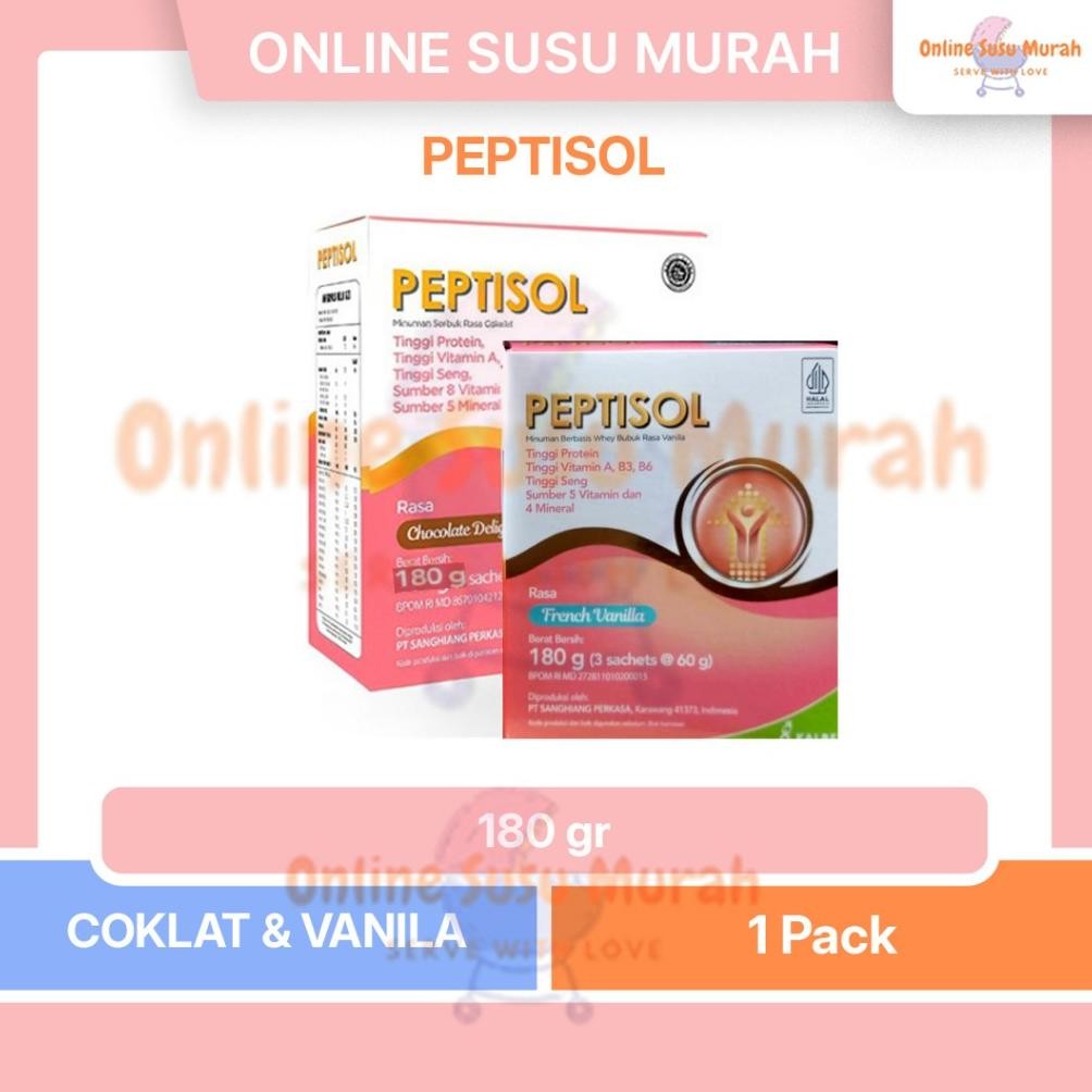 

Peptisol Vanila Coklat 180GR Nutrisi Tinggi Protein Rendah Residu 180 GR SSKD Nugi
