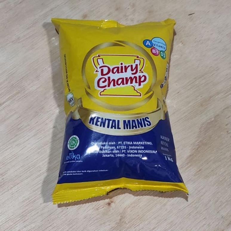 

DAIRY CHAMP KENTAL MANIS 1 KG KEMASAN PILLOW BANTAL KRIMER SUSU DAIRYCHAMP Nugi