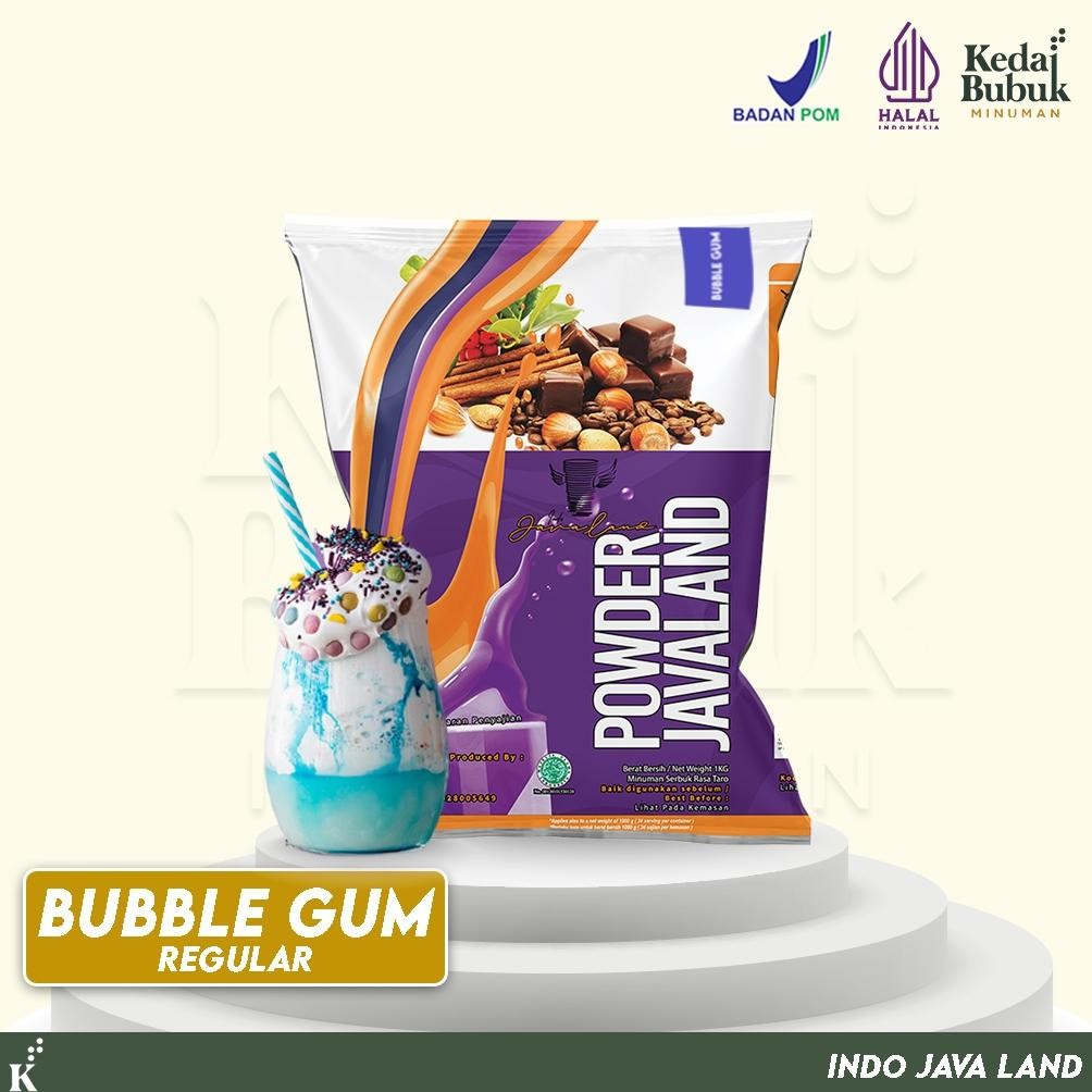 

Javaland Bubuk Minuman Rasa Bubble Gum / Permen Karet 1Kg - Regular Plain | Bubble Powder Drink Boba Nugi