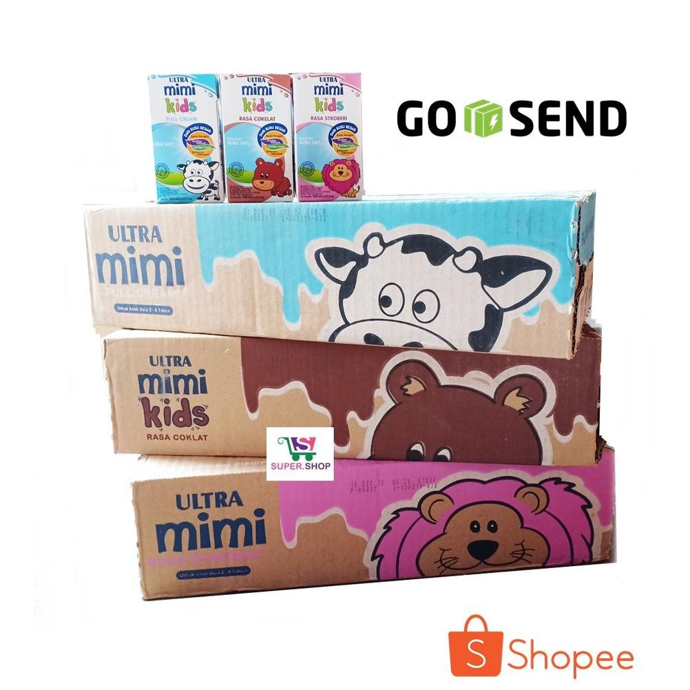 

Susu UHT Ultra Mimi Full Cream / Cokelat / Strawberry DUS (isi 40 pcs) . Susu Anak Nugi