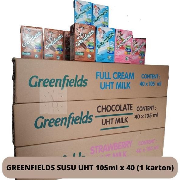

GREENFIELDS UHT Susu 105 ml GREEN FIELDS 105ml Harga per Dus isi 40 pcs (only instan) Nugi