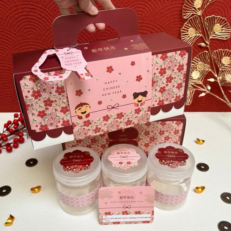 

5 Set Box Tenteng PingAn 27.5x9.5x13cm Box Imlek 3 Toples 600/800ml Nugi