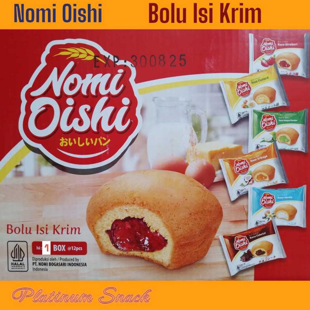 

Nomi Oishi Bolu Krim | Isi 12 Pcs @ 26 Gr Nugi