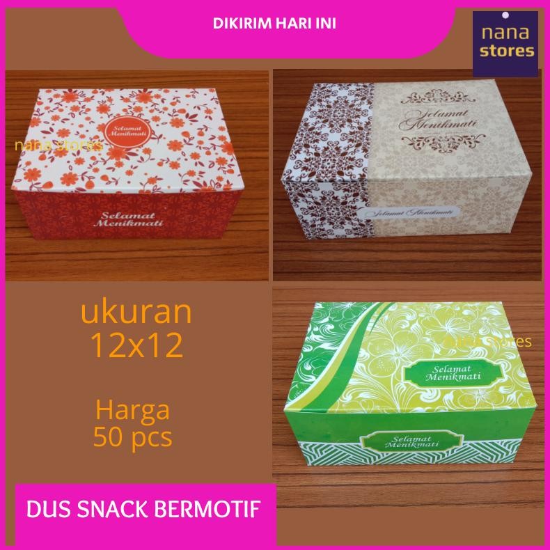 

50 Pcs Dus kue ukuran 12x12 , Dus Snack ukuran 12x12 RB Nugi
