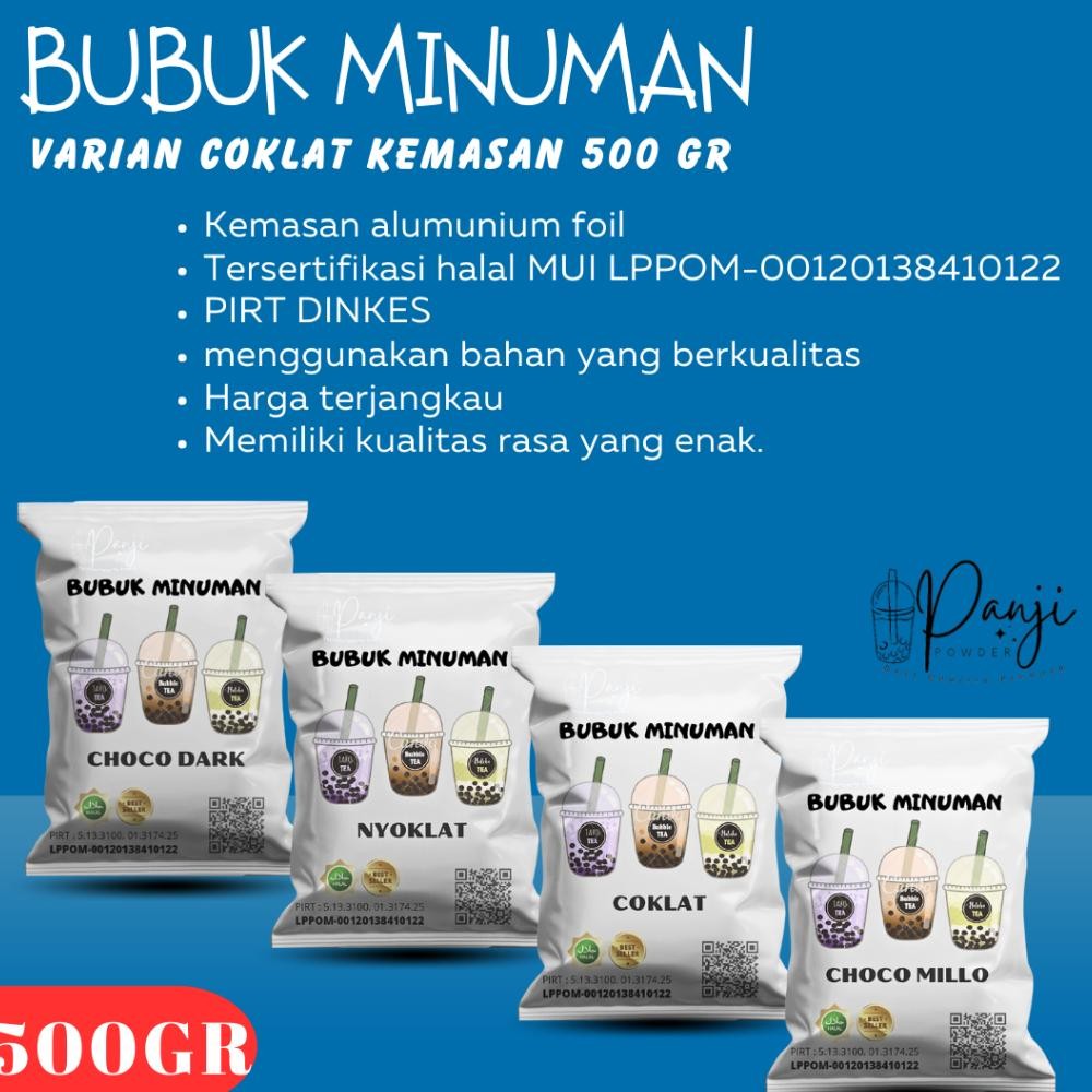 

BUBUK MINUMAN ANEKA RASA COKLAT 500GR SERBUKMINUMAN BOBA SERBUK MINUMAN STICKY MILK MINUMAN PREMIUM Nugi