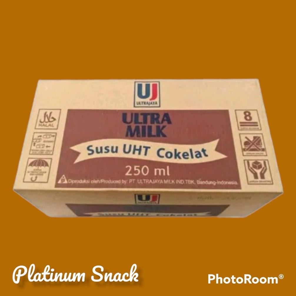 

Susu UHT Ultra Milk 250 Cokelat, Strawberry, Full Cream 1 Dus (24 x 250ml) Nugi