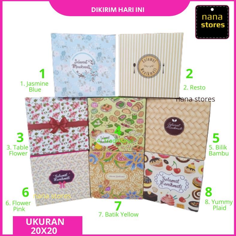 

50 Pcs Dus Tutup Alas Pisah, Dus nasi, box nasi, dus catering ukuran 20x20 Nugi