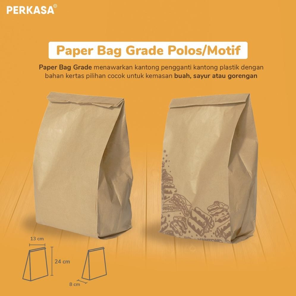 

(Isi 100) Paper Bag 13x8x24 Coklat Motif Polos / Kantong Kertas Coklat Motif Polos Murah Terlaris Nugi