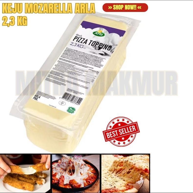 

Keju Mozarella Arla 2.3 Kg Keju Lumer Mulur Pizza Topping Cheese Mozarella Nugi