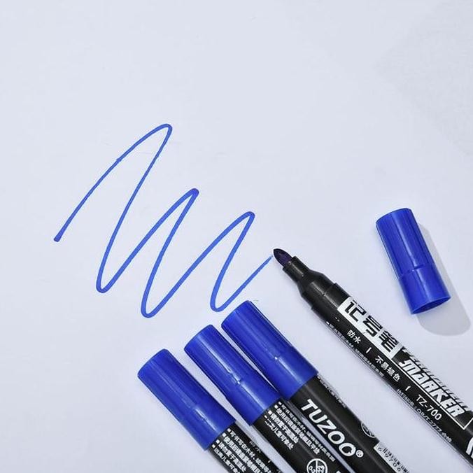 

Spidol Permanent Marker Permanen Tahan Air Alat Tulis Spidol Cepat Kering Tinta Minyak Hitam Biru Merah Tidak Pudar