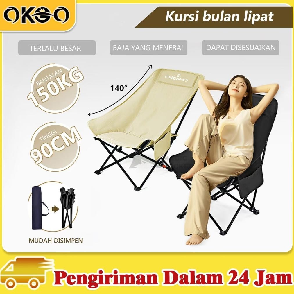 Terlaris Okgo Aluminium Kursi Lipat Portable Kursi Back Tinggi Kursi Lipat Dewasa Kursi Gunung Seten