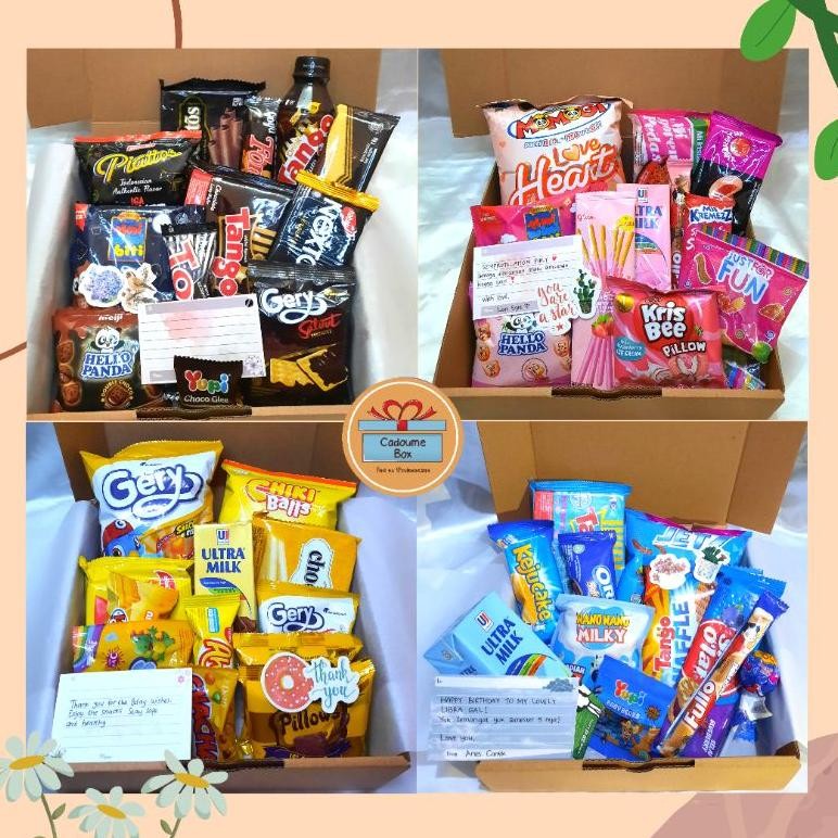 

Ready Hampers snack / hampers snack box / hampers snack ulang tahun / giftbox snack / Snackbox / Kado Wisuda / Kado Sidang / kado ulang tahun / hampers idul fitri / hampers snack lebaran Nugi