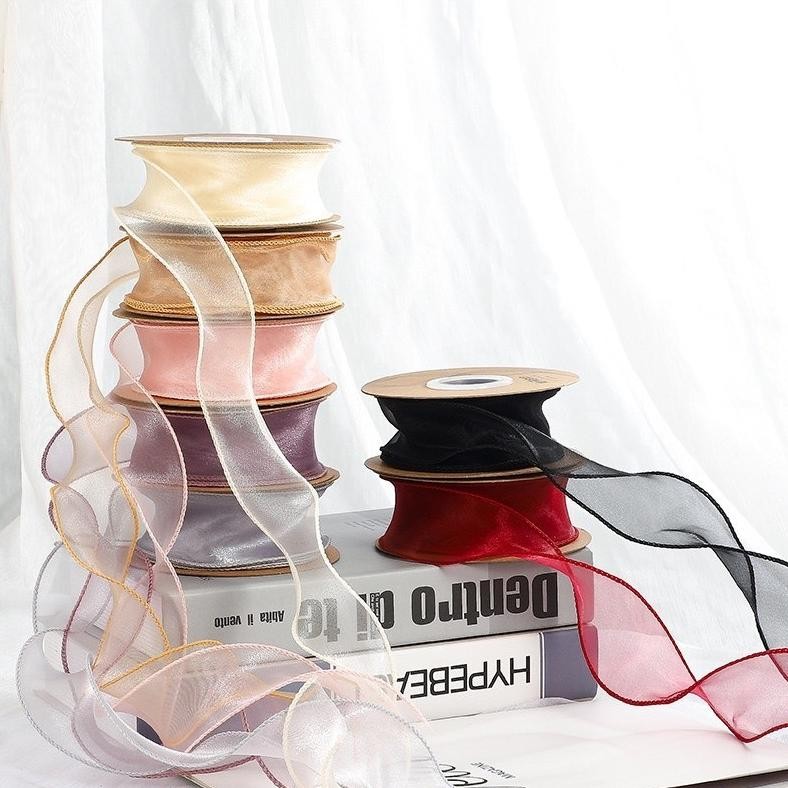 

[4 Cm X 10 Yard] Pita Kriwil Korean / Pita Kado Bingkisan Buket Bunga Korea Keriting Premium Ribbon Nugi