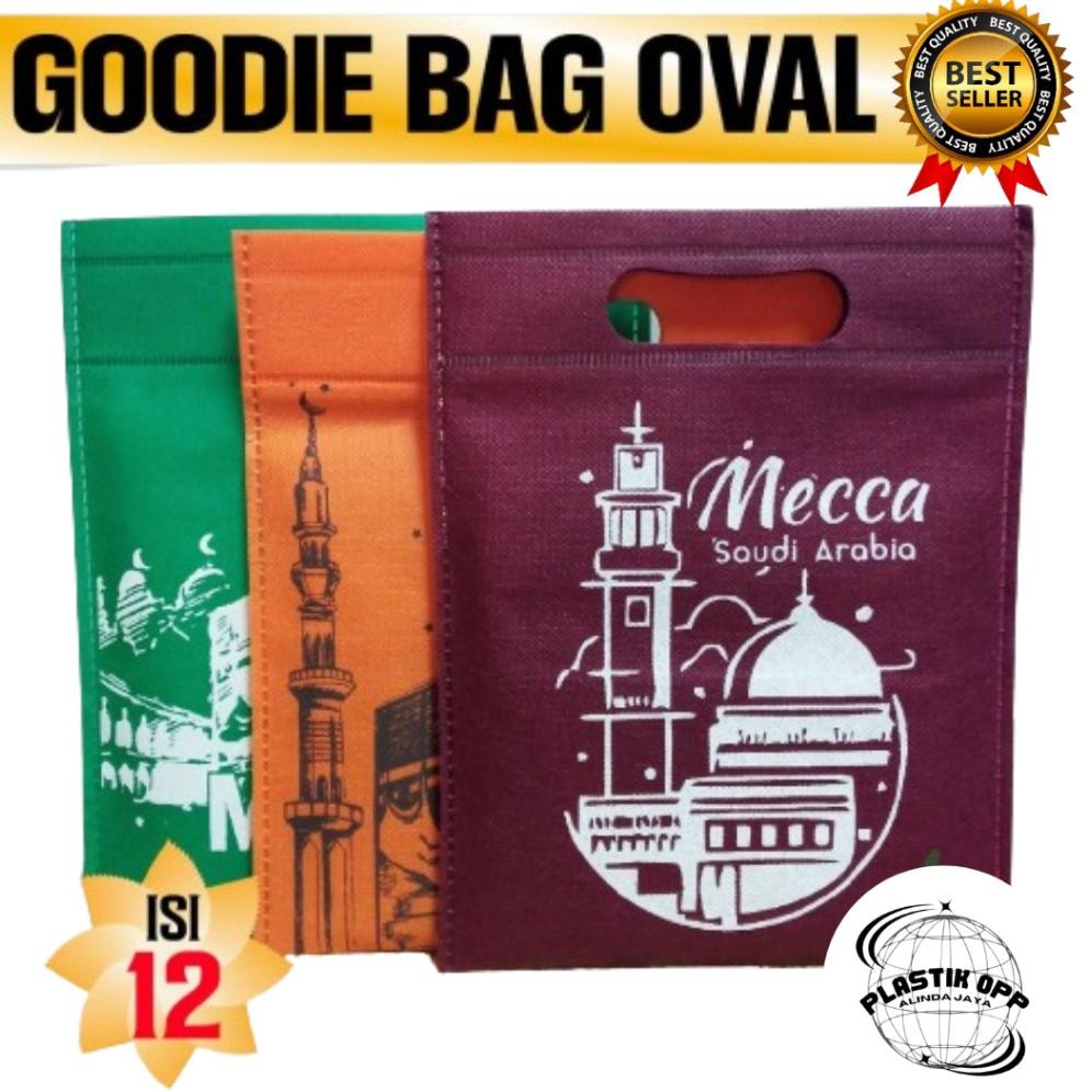 

Lusinan Tas Bingkisan Souvenir Haji Umroh Oval uk 20x25 cm Press Plong Murah Simple Unik Siap Kirim FOP / Goodie bag souvenir umrah haji bahan spunbond termurah / Paper bag umrah haji motif kakbah terbaru / Tas kain bingkisan oleh oleh haji Nugi