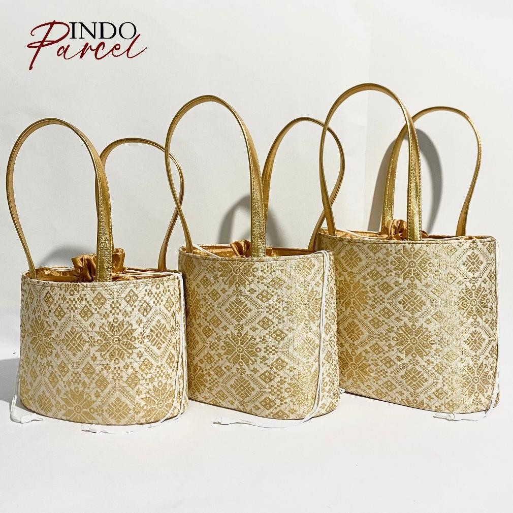 

INDOPARCEL - Tas Oval Songket Serut Tas Goodiebag Ramadhan Tas Kado Hari Raya Idul Fitri Nugi