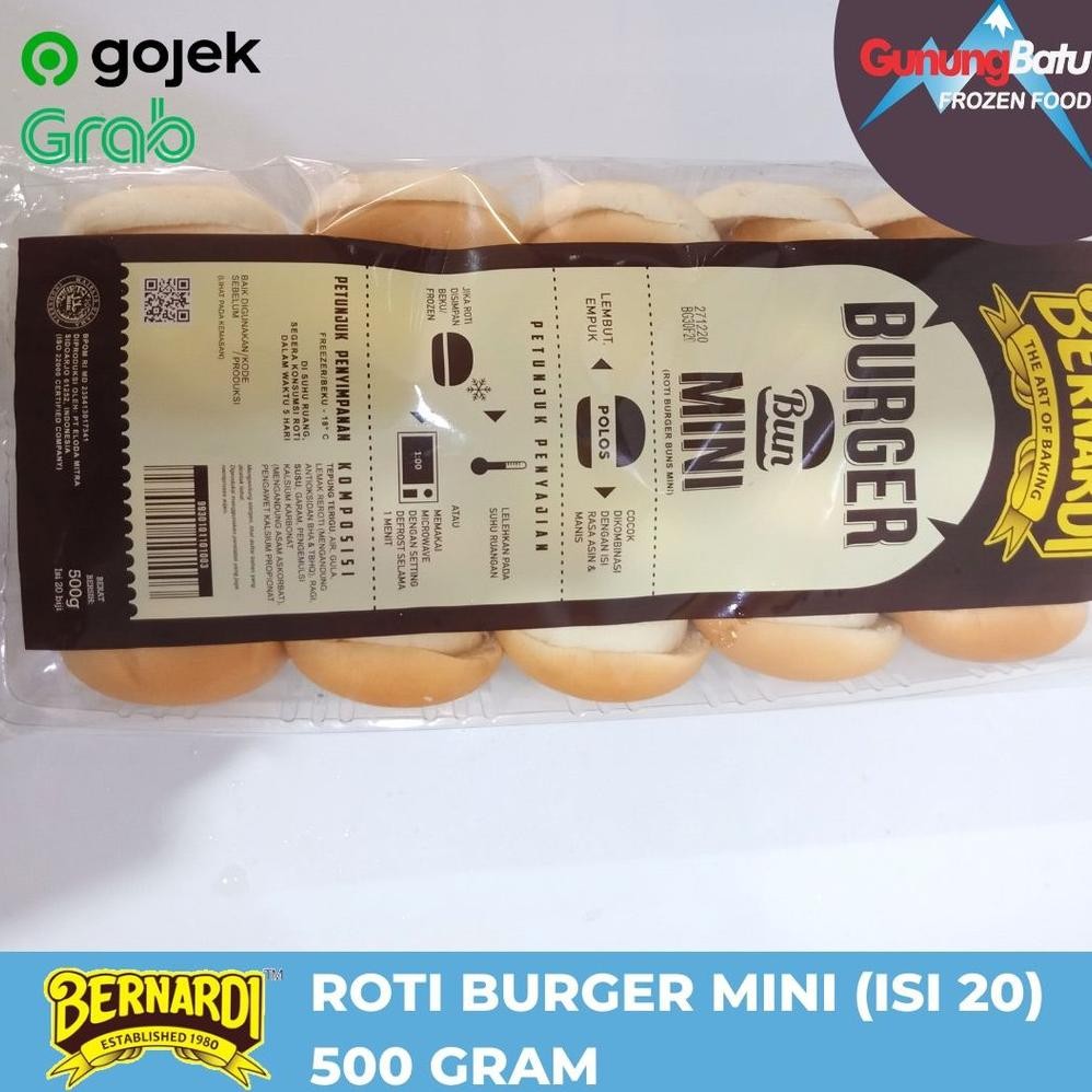 

BERNARDI ROTI BURGER MINI ISI 20 PCS 500 GRAM Nugi