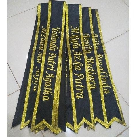 selempang wisuda ukuran anak PAUD, slempang gerak jalan, selempang karnaval, bahan Bludru 1 lapis Nu