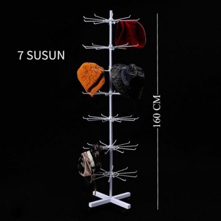 Terlaris Rak Display Matahari Putar 7 Susun | Display Gantungan Aksesoris | Gantungan Masker