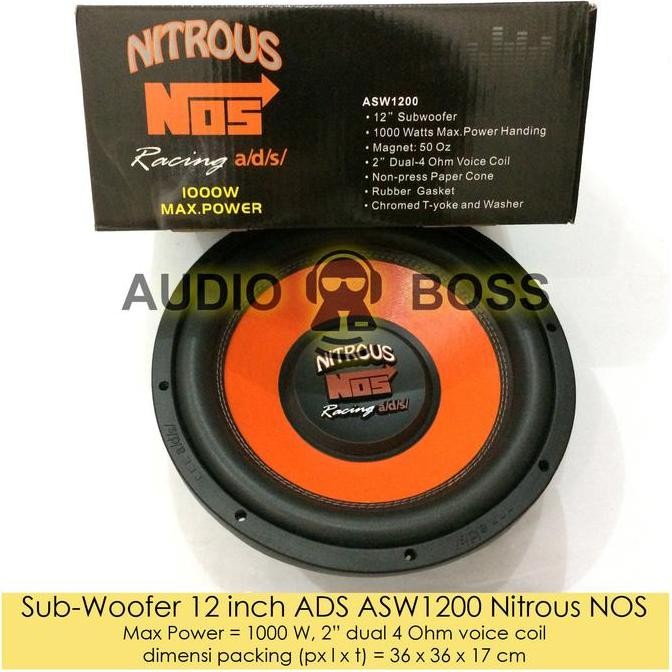 Speaker Subwoofer 12 inch ADS ASW1200 Nitrous NOS 12" Nitrous ASW 1200