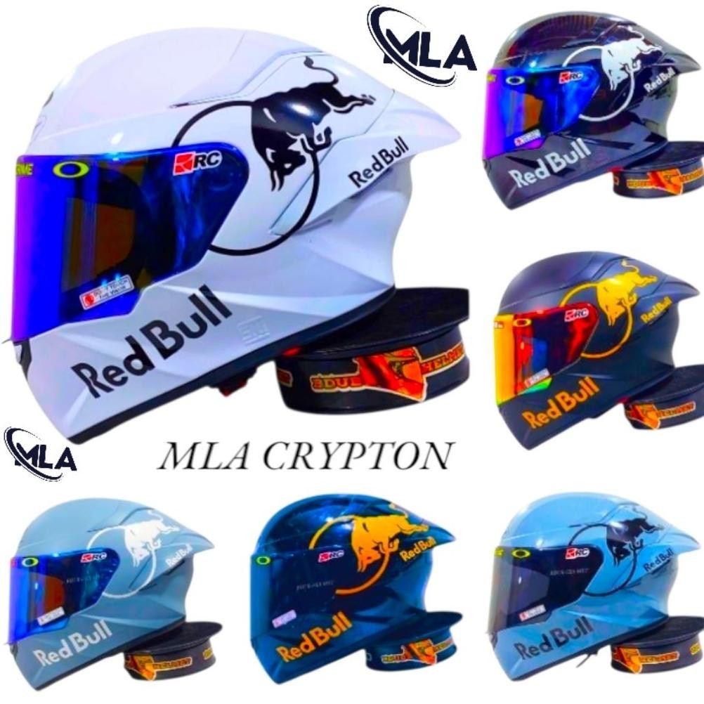 Terlaris Helm Tt Course Full Face Ttc Mla Red-Bull Paket Ganteng
