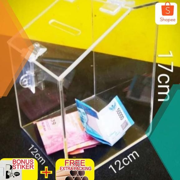 

kotak amal / saran acrylic - bening Elegan Nugi