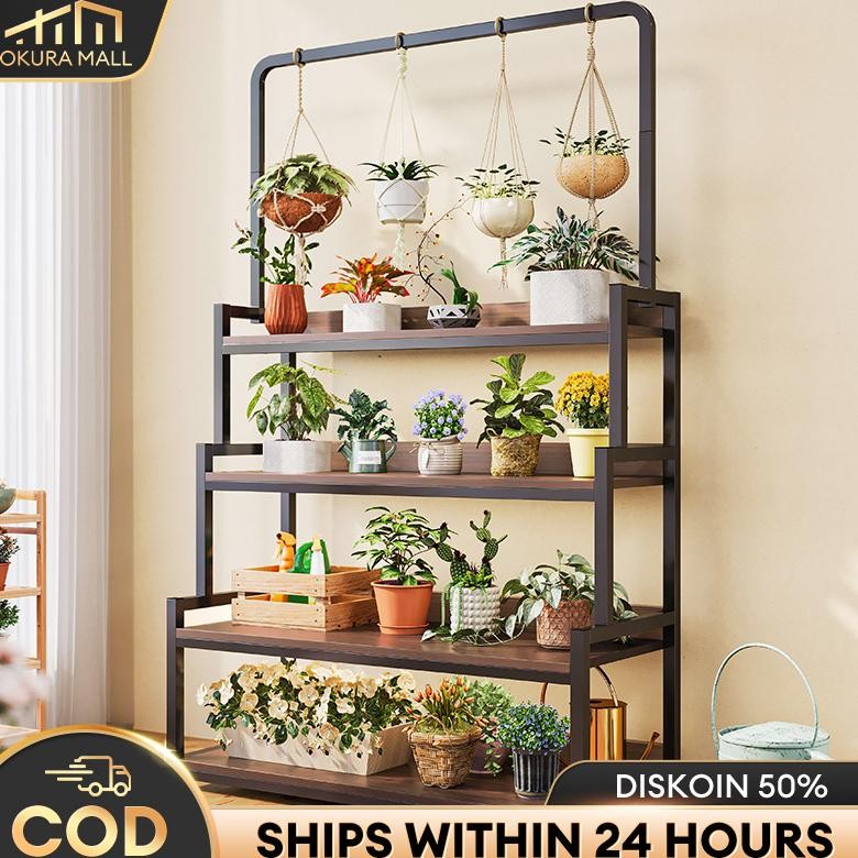 Terlaris Rak Bunga Kayu Rak Susun Penyimpanan Rak Display Rak Bunga Kayu Minimalis Rak Tanaman Outdo